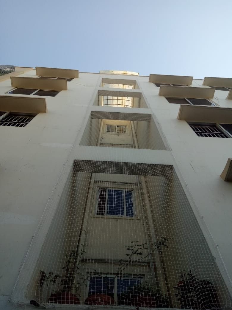 Duct area safety nets in apartment shaft Hyderabad by JNS Safety Nets