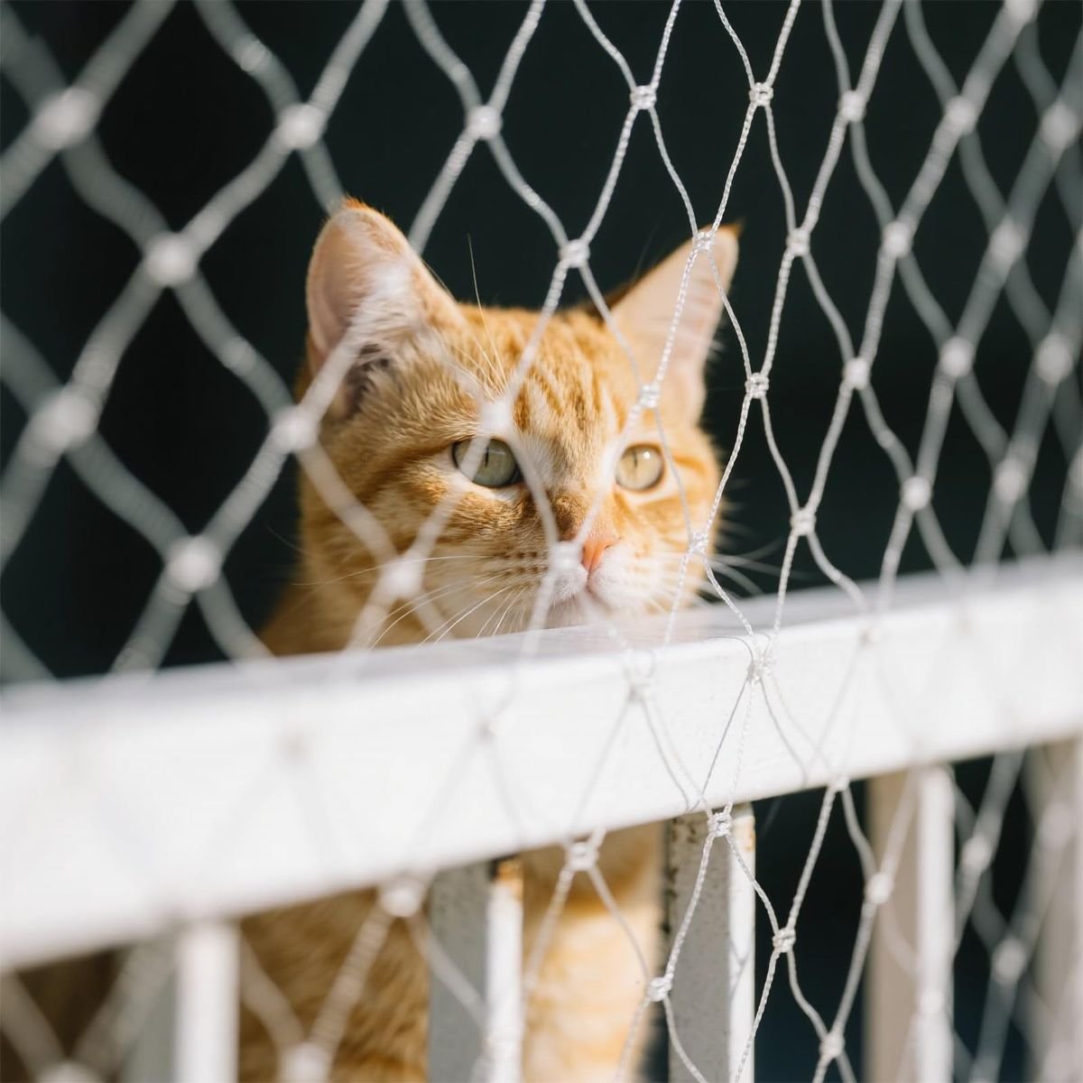 Pet safety nets protecting cats and dogs on balcony in Hyderabad by JNS Safety Nets